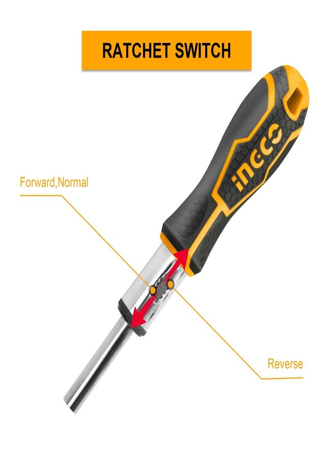 INGCO HKSDB0248 24 Pcs Screwdriver Set, 16 Pcs 6.35X25mm Screwdriver Bit, INGCO Style Ratchet Handle, High Auality Cr.V Material, Heavy duty, High Torque Resistance Screwdriver Set (1 Set) - Image 5